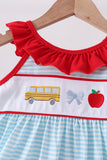 Blue Apple Pencil Embroidered Dress Aaria Tees
