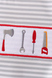 Red Toolbox Embroidery stripe bubble Aaria Tees