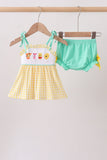 Mustard Honey Bear Embroidered Bloomer set Aaria Tees