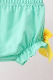 Mustard Honey Bear Embroidered Bloomer set Aaria Tees