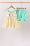 Mustard Honey Bear Embroidered Set Aaria Tees