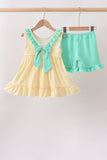 Mustard Honey Bear Embroidered Set Aaria Tees