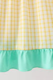 Mustard Honey Bear Embroidered Dress Aaria Tees