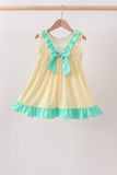 Mustard Honey Bear Embroidered Dress Aaria Tees