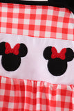 Red Character Plaid Embroidered Bubble Aaria Tees