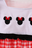 Red Character Plaid Embroidered Bloomer Set Aaria Tees