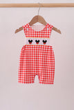 Red Character Plaid Embroidered Jon Jon Aaria Tees
