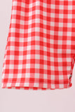 Red Character Plaid Embroidered Jon Jon Aaria Tees