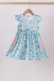 Blue Floral Dress Aaria Tees