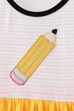 Mustard Pencil Ruffle Dress Aaria Tees