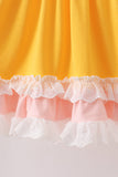 Mustard Pencil Ruffle Dress Aaria Tees