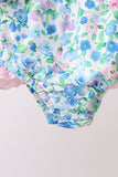 Blue Floral UPF Swim Set Aaria Tees