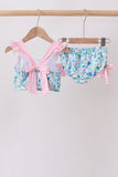 Blue Floral UPF Swim Set Aaria Tees