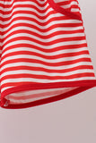 Red Stripe Apple Embroidered Set Aaria Tees