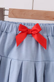 Blue Apple Embroidered Skorts Set Aaria Tees