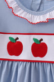 Blue Apple Embroidered Dress Aaria Tees
