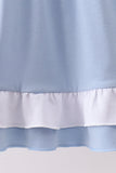 Blue Apple Embroidered Dress Aaria Tees