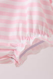 Pink Stripe Apple Book Applique Bubble Aaria Tees