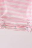 Pink Stripe Apple Book Applique Bubble Aaria Tees