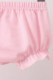 Pink Stripe Apple Book Applique Bubble Aaria Tees