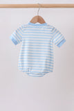 Blue Stripe Apple Book Appliqué Bubble Aaria Tees