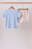 Seashell Stripe Embroidered Set Aaria Tees