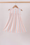Seashell Stripe Embroidered Dress Aaria Tees