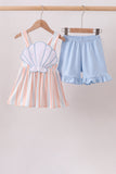 Seashell Stripe Appliqué Set Aaria Tees