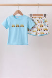 Blue Bus Embroidered Set Aaria Tees