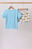 Blue Bus Embroidered Set Aaria Tees