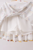 Red Bus Embroidered Skorts Set Aaria Tees