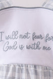 Blue Faith Quote Embroidered Bubble Aaria Tees