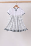 Blue Faith Quote Embroidered Dress Aaria Tees