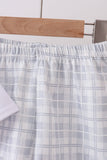 Blue Faith Quote Embroidered Shorts Set Aaria Tees