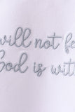 Blue Faith Quote Embroidered Shorts Set Aaria Tees