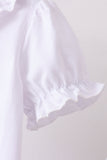 Blue Faith Quote Embroidered Ruffle Shorts Set Aaria Tees