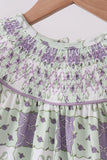 Purple Floral Smocked Bloomer Set Aaria Tees