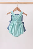 Blue Farm Tractor Embroidered Bubble Aaria Tees