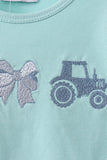 Blue Farm Tractor Embroidered Bloomer Set Aaria Tees