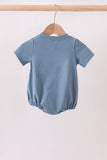 Blue Farm Tractor Embroidered Bubble Aaria Tees