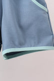 Blue Farm Tractor Embroidered Set Aaria Tees