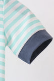 Blue stripe under the sea Embroidered Bubble Aaria Tees