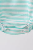 Blue stripe under the sea Embroidered Bubble Aaria Tees
