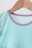 Blue under the sea Embroidered Dress Aaria Tees