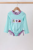 Blue under the sea Embroidered UPF Rashguard Aaria Tees