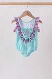 Blue under the sea Embroidered UPF Swim One-Piece Aaria Tees