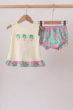 Palm Tree Embroidered Bloomer Set Aaria Tees