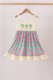Palm Tree Embroidered Dress Aaria Tees