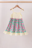 Palm Tree Embroidered Dress Aaria Tees