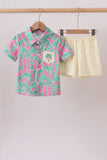 Palm Tree Embroidered Set Aaria Tees